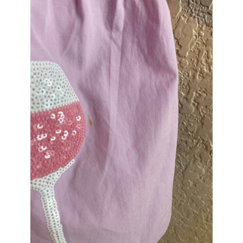NWT Peach Love Lilac Sequin Cocktail Glasses Applique Open Back Top w/Bow Tie - Picture 5 of 11